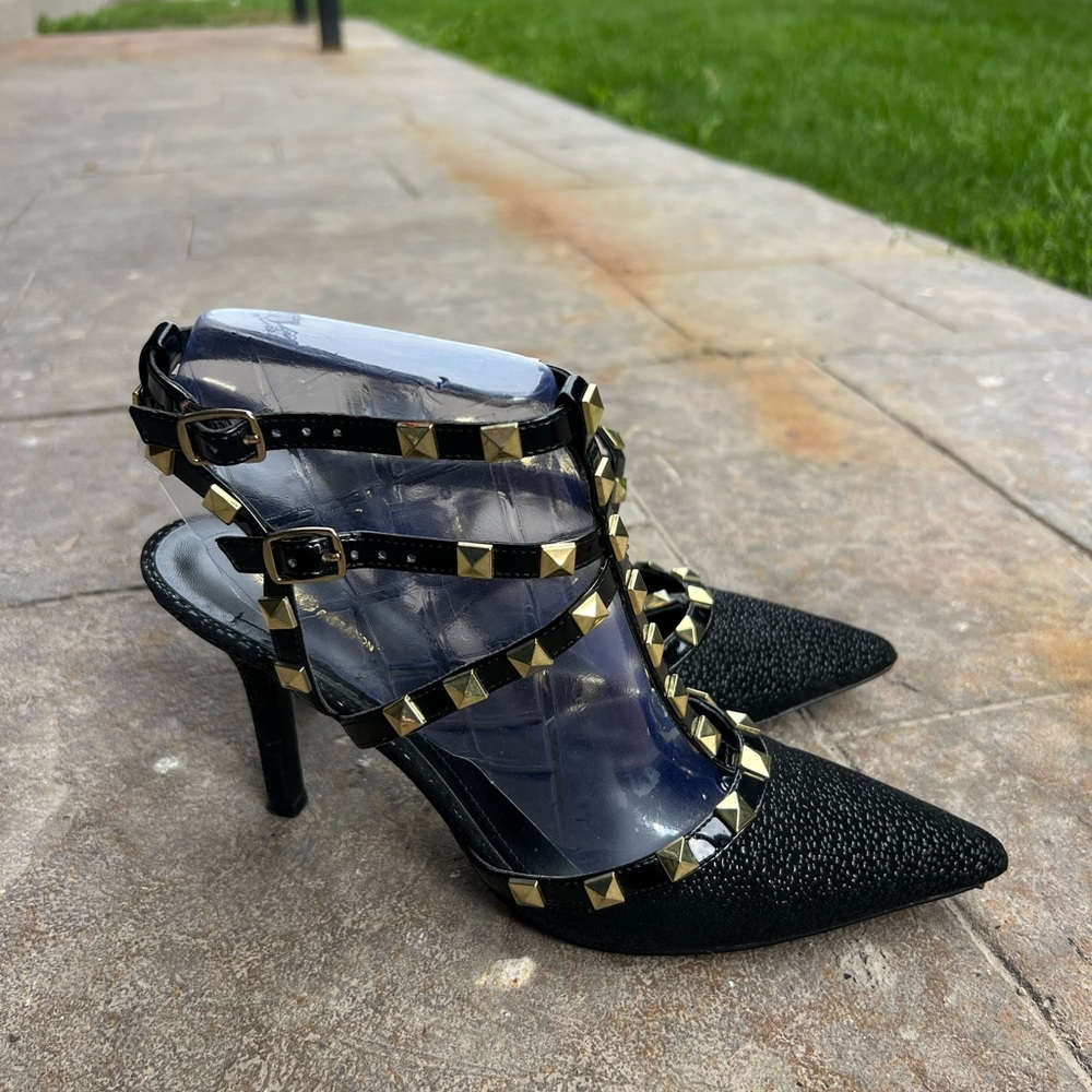 BCBGMaxAzria Black Studded Heels